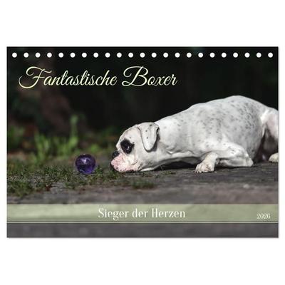 Fantastische Boxer - Sieger der Herzen (Tischkalender 2026 DIN A5 quer), CALVENDO Monatskalender