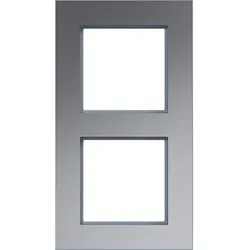 Hager Rahmen 2fach senkrecht, A.8, aluminium matt, Aluminium gebürstet