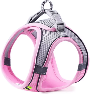 Inspire Essentials Reflective Breathable Pet Harness And Leash Set pink xs