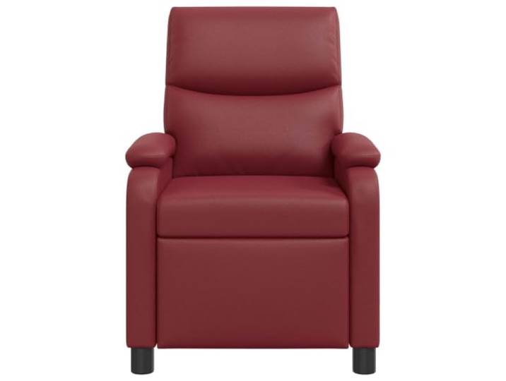 Sessel Recliner Rotwein Kunstleder mit verstellbarer Rückenlehne für 115-160 Grad verstellbarer Winkel, Metall-Holzrahmen, Schaumstoff und Faser, einfache Reinigung, modernes Design