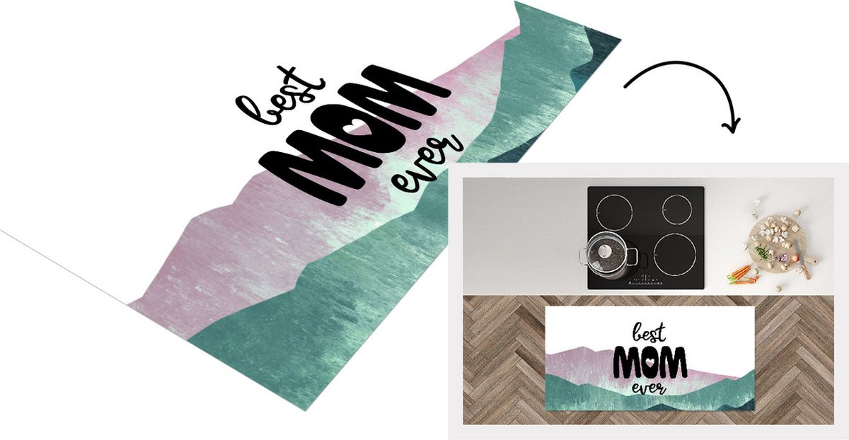 KitchenYeah Keukenloper Vinyl Best Mom Ever Quote - 120 x 60 cm