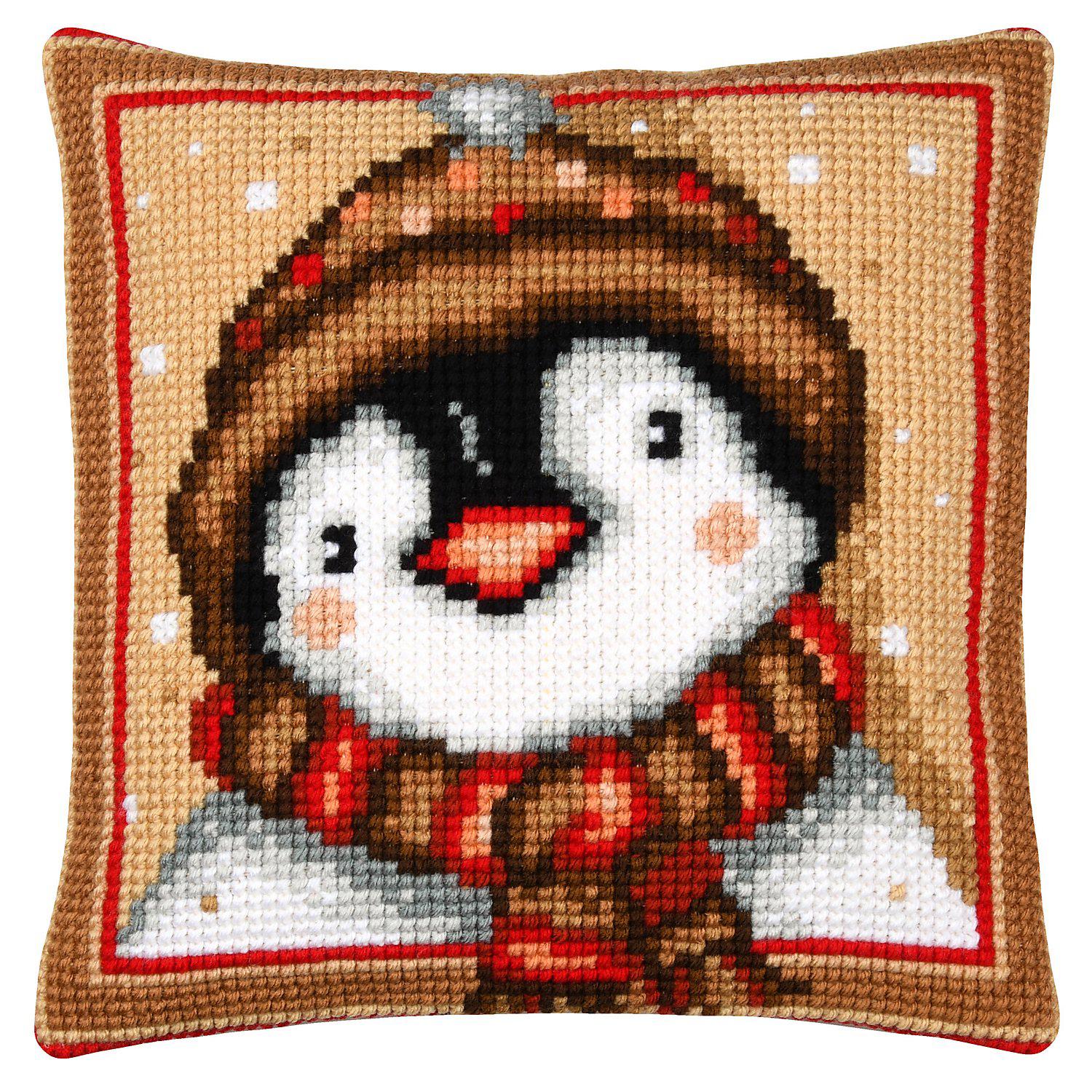 Kreuzstichkissen "Pinguin"