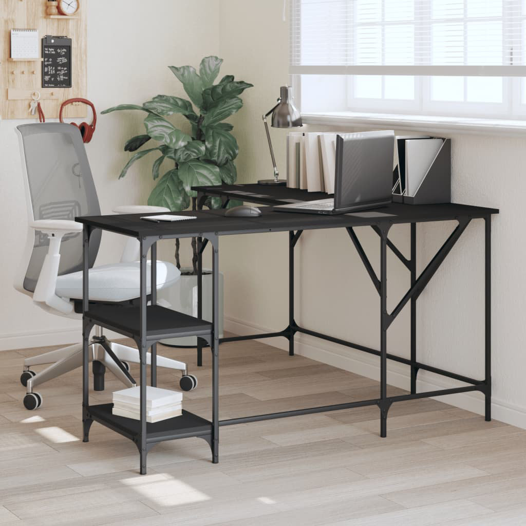 Borough Wharf Aadvika L-Shaped Writing Desk Black
