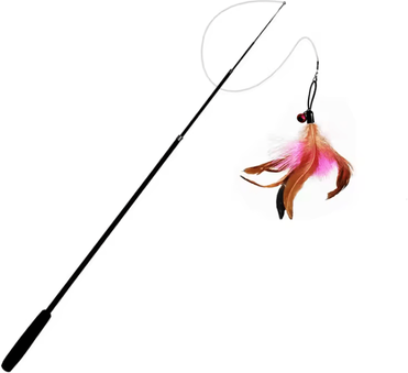 Inspire Curations SkyChase Telescopic Feather Wand Cat Toy 1.8M Carbon Fiber Teaser Rod pink