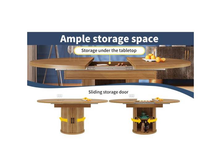 Table à manger Logidon extensible 118-158 cm noyer noir 6 personnes