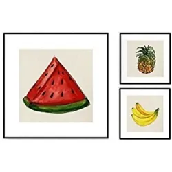 POSTER Set Mit 3 Obst Sommer 20X20cm Rahmenlos