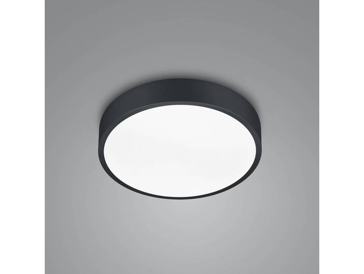 LED-plafondlamp Waco, dimbaar, zwart, Woon-/ Eetkamer, metaal, LED plafondlamp