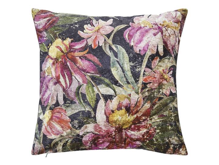 Housse de coussin Chic II Blanc/Vert/Mauve/Rose foncé/Jaune 45 x 45cm Velours