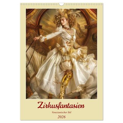 Zirkusfantasien - Venezianischer Stil (Wandkalender 2026 DIN A3 hoch), CALVENDO Monatskalender