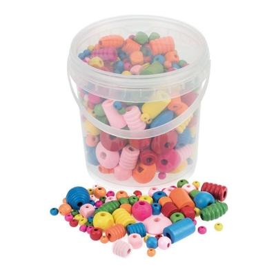 Holzperlen Formenmix bunt 250g Ahorn