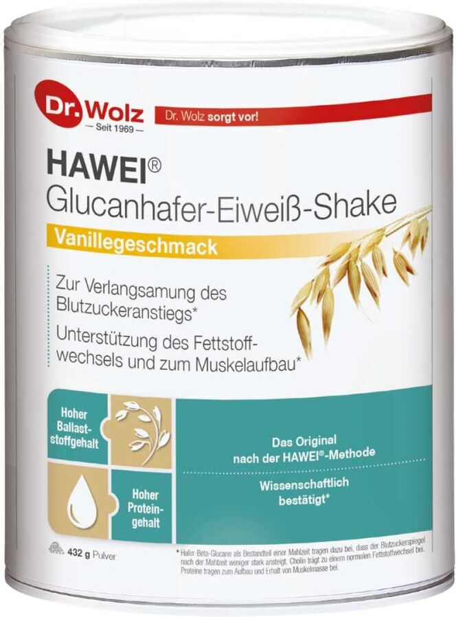Hawei Glucanhafer-Eiweiß-Shake Vanillegeschmack Pulver 432g