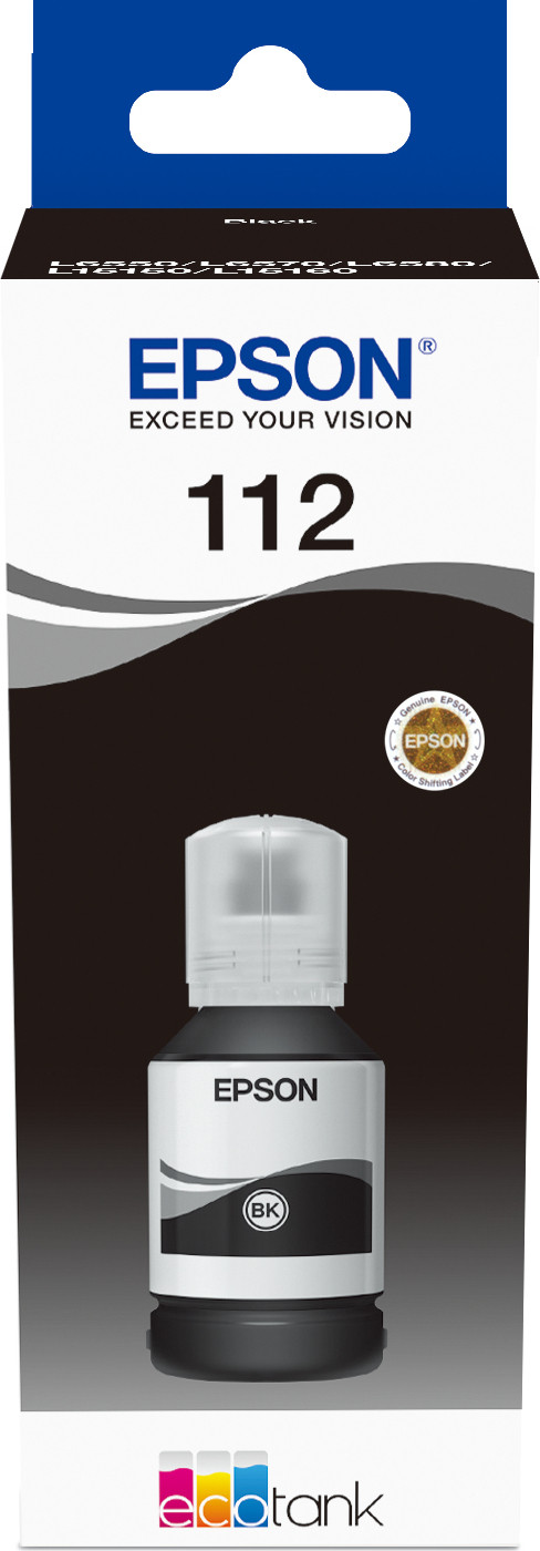 Epson EcoTank Originele Inkt Zwart 127 ml voor EcoTank L11160, L15160, L6460, L6490, L6550, L6570, L6580, M15140 en EcoTank Pro L15180
