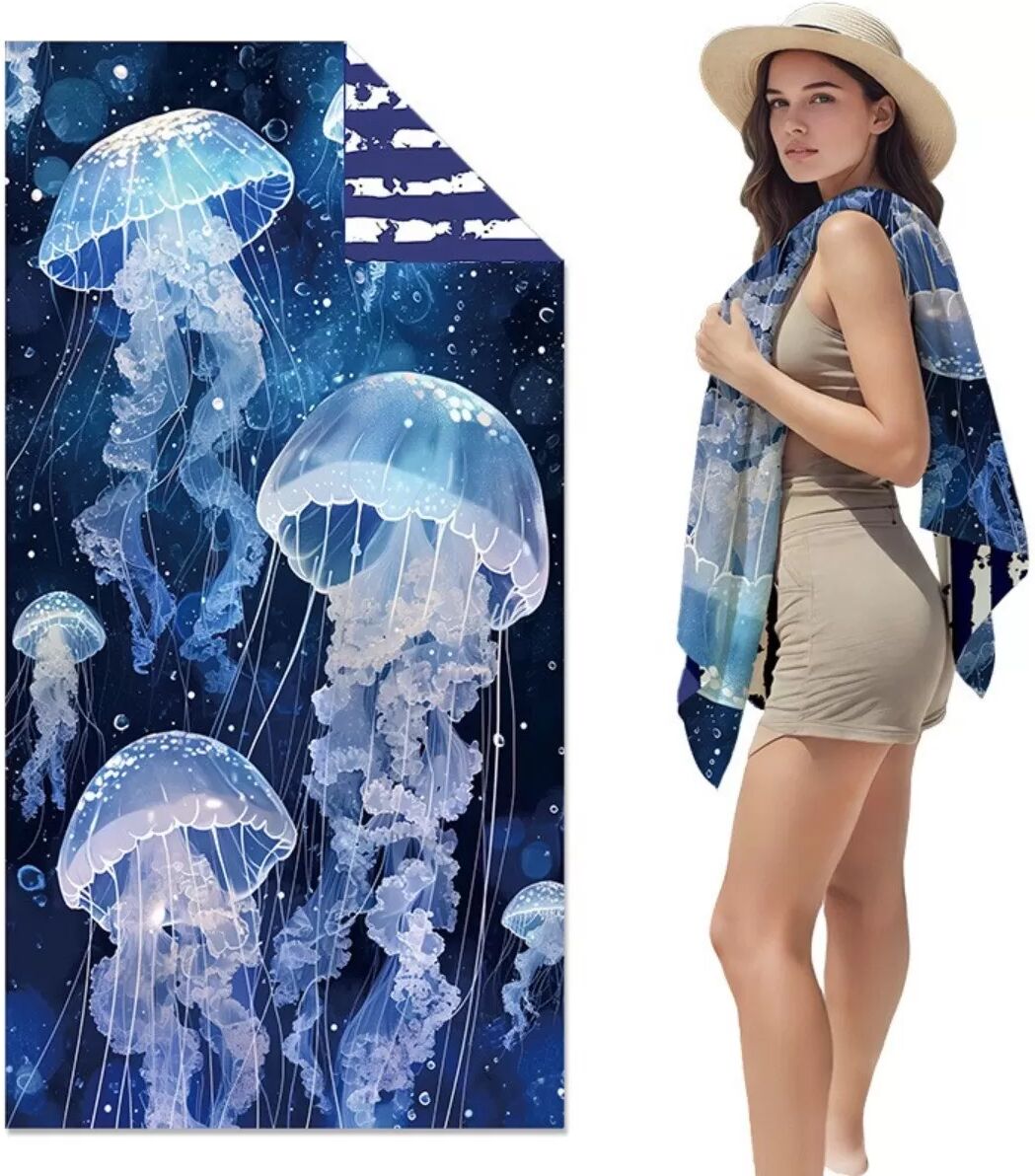 INF Erwachsene Mikrofaser Schnelltrocknendes Strandtuch - Doppelseitig Plüsch, Digitaldruck, Super Absorbierend 80x160cm