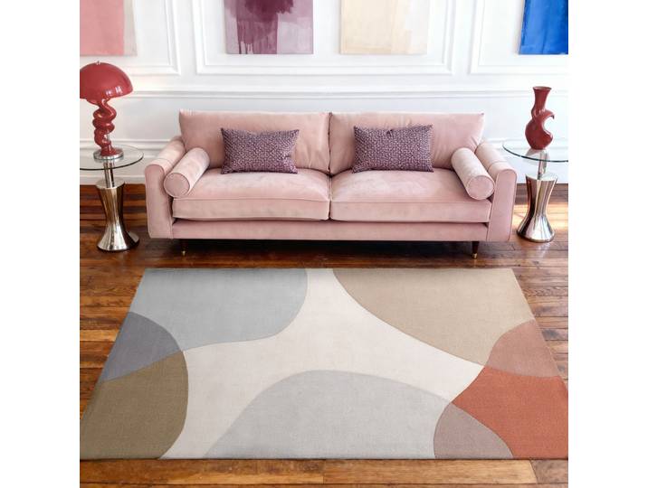 Wollteppich TED BAKER Clarissa, auch in rund , bunt (blau, multifarben), B:120cm H:11mm L:170cm, Wolle, Teppiche, Wollteppich, Wolle, Abstrakt, Natur, Wohnzimmer, Schlafzimmer, Modern, Geometrisch
