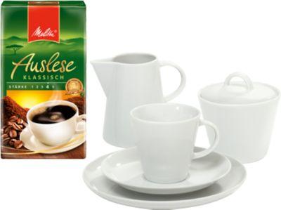 Kaffeegarnitur mit Geschirr Solea, 20-tlg. und 500 g Melitta Auslese klassisch gratis