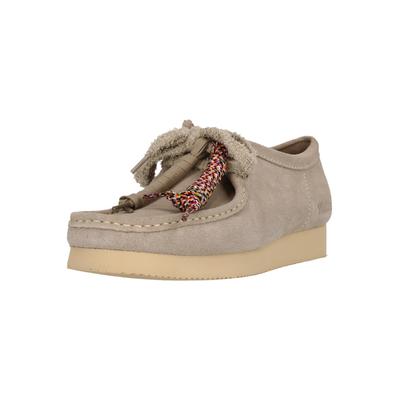 Schnürschuh CLARKS "Wallabee", Damen, Gr. 43, beige, Leder, Schuhe Schnürschuh, mit subtilen Nähten