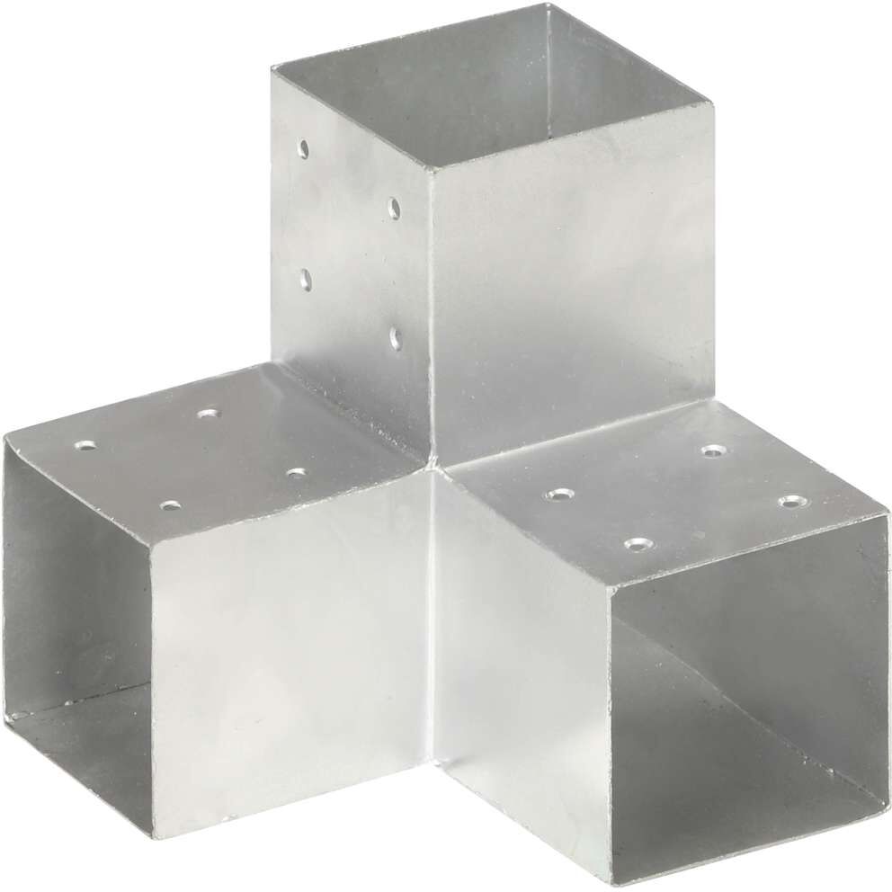 vidaXL Conector de postes en forma de Y metal galvanizado 101x101 mm Plateado