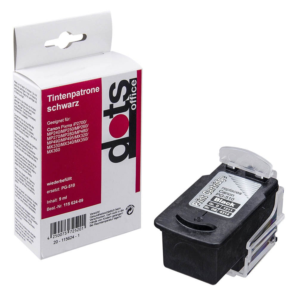 Dots zwarte printkop compatibel met Canon PG-510