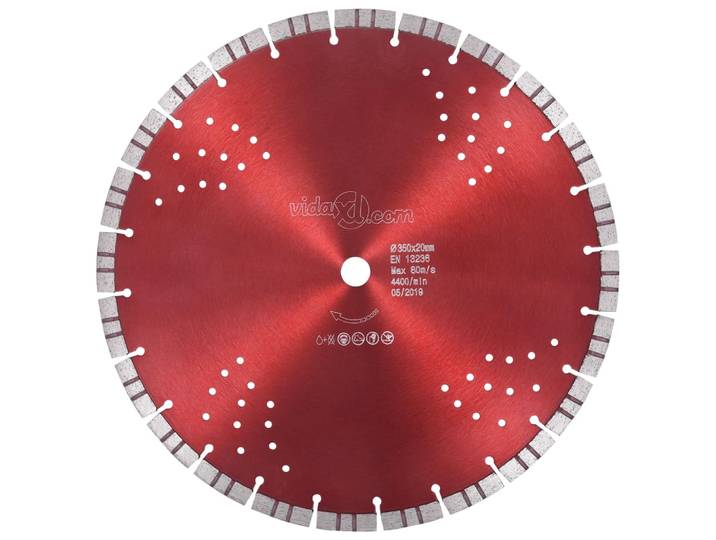 vidaXL Diamant-Trennscheibe mit Turbo und Löchern Stahl 350 mm