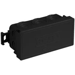 KAISER 25066 Kabelabzweigkasten IP55, mit Einführungen 4 x 12 mm, 6 x 20 mm, 89 x 42 x 37 mm, schwarz RAL 9005  - 100 Stück