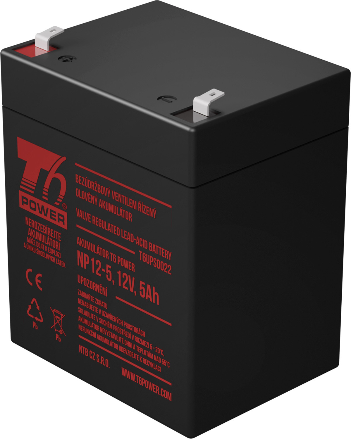 T6 Power Batterij voor APC Back-UPS BF350-IT, VRLA, 12V