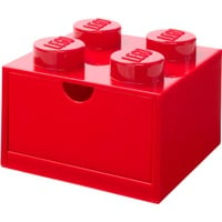 LEGO Schreibtischschublade 4 , Aufbewahrungsbox rot, Noppen
