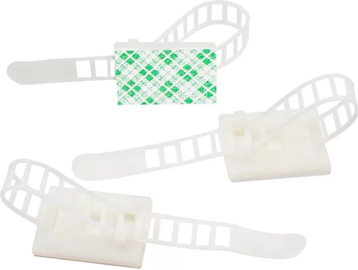 INF Selbstklebende Kabelorganisatoren / Kabelclips, 100er-Pack L Weiß