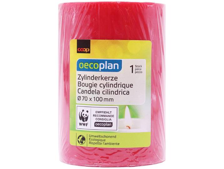 Oecoplan Zylinderkerze 70x100mm rot