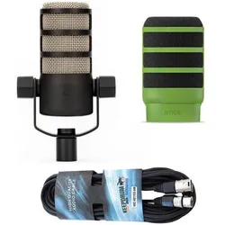 RØDE Mikrofon Podmic mit WS14G Popschutz und Kabel, Mikrofon