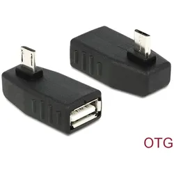 Delock Adapter USB micro-B Stecker > USB 2.0-A Buchse OTG 90° gewinkelt