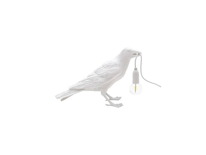 LED Design Tischlampe „Bird Waiting“ Weiss Seletti
