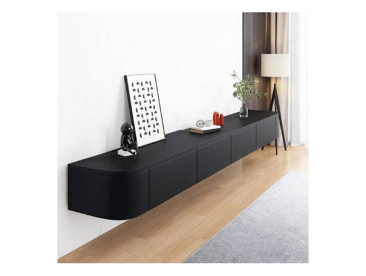 LuxusKollektion TV-Board TV Lowboard Schwarz 120CM Holzoptik (1 St)