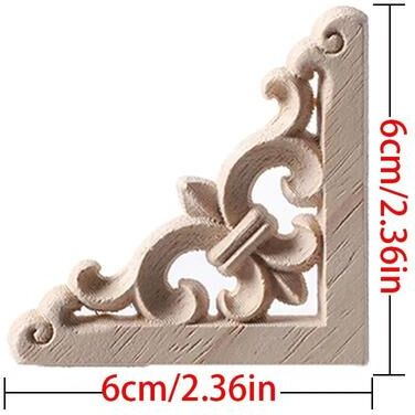 Uplift Picks European Style Wood Corner Applique Floral Carved Furniture Trim 08