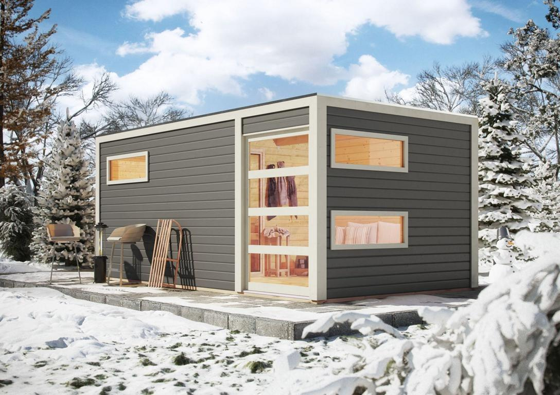 KARIBUHOLZT Sauna Hygge, 9kW ext. Strg. bronz.GGT, grau 16880302