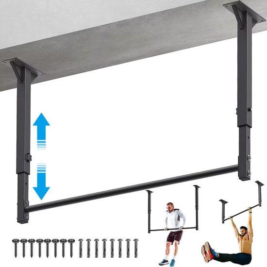 Robuste Deckenhalterung für Klimmzugstange, hochverstellbar, multifunktionelle Klimmzugstange - Heimfitnesssystem mit Hängevorrichtung für Boxsack und Trainingsbändern