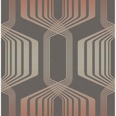 Seabrook Designs Dreda Hexagon Stripe Unpasted Wallpaper