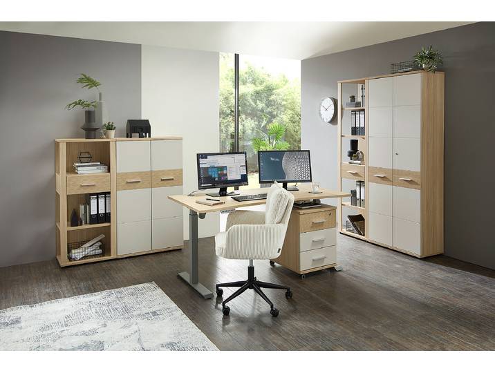Étagère à dossiers Ribo MDF panneau de fibres à densité moyenne , plaxé Beige 200cm