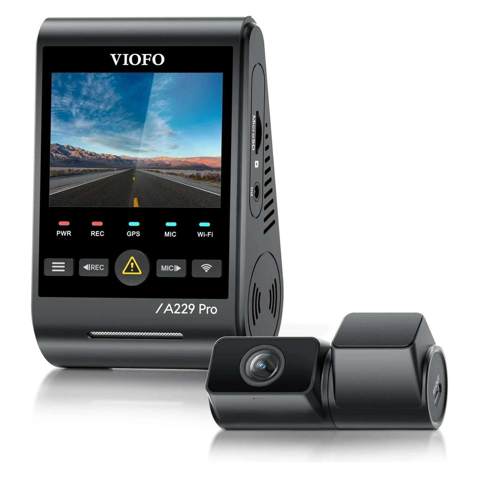 Viofo A229 Pro 2CH (Eingebautes Display, Eingebautes Mikrofon, GPS-Empfänger, Sprachsteuerung, 4K) (A229 PRO 2CH-G)