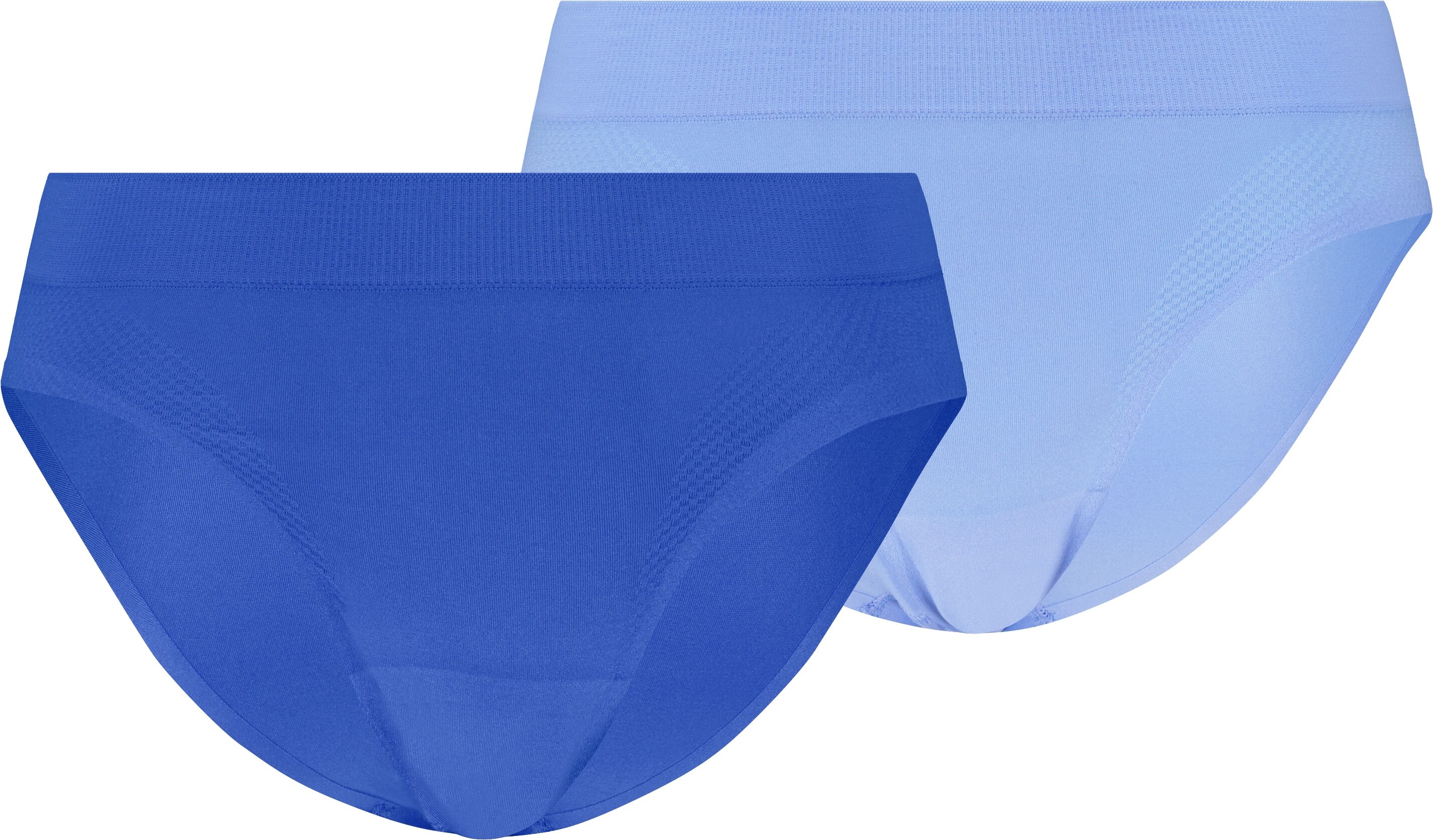 Slip PUMA "PUMA WOMEN 3D KNIT SPORT BRIEFS 2P", Damen, Gr. L, blau, Obermaterial: 87% Polyamid, 13% Elasthan, körpernah, Unterhosen Slip, nahtlose Ränder für eine unsichtbare Passform blau L