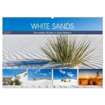 WHITE SANDS Die weiße Wüste in New Mexico (Wandkalender 2027 DIN A2 quer), CALVENDO Monatskalender