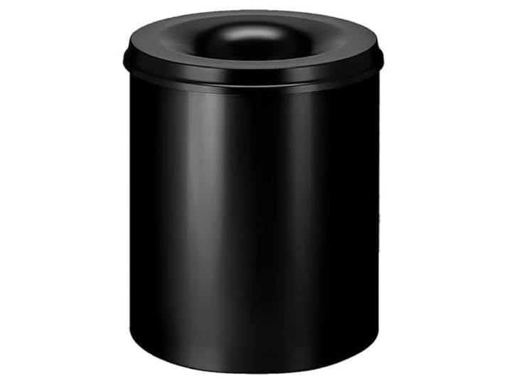 PROREGAL Selbstlöschender Papierkorb & Abfallsammler aus Metall 80 Liter, HxØ 54x47cm Schwarz