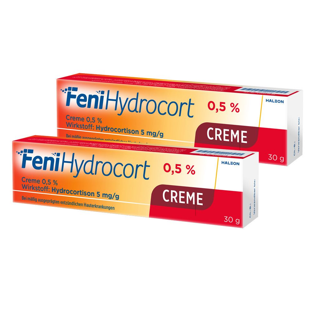 FeniHydrocort Creme 0,5 %, Hydrocortison 5 mg/g Doppelpack 2x30 g