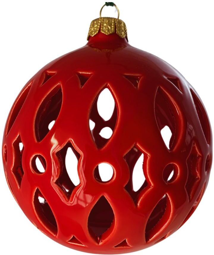 Pallina Di Natale Realizzata A Mano In Ceramica Dipinta