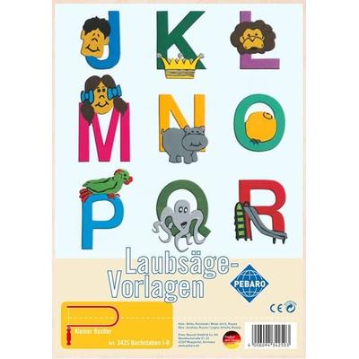 PEBARO 342S - Laubsägevorlage Buchstaben J - R, 1 Platte, Größe DIN A4