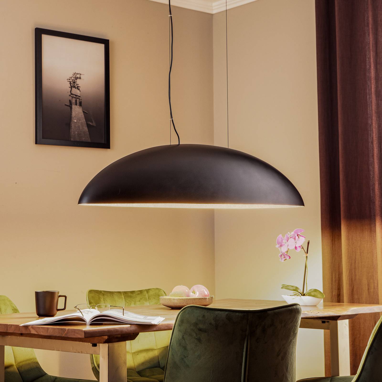 Hängelampe Canoe V Nowodvorski Lighting, dimmbar, schwarz, für Wohn- / Esszimmer, Metall, Modern, Pendelleuchte