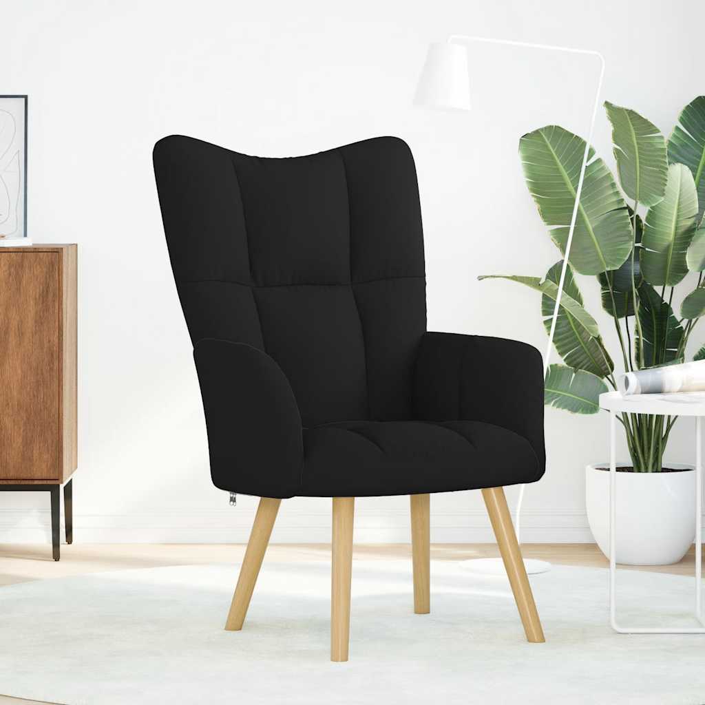 vidaXL Chaise de relaxation Noir Tissu