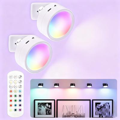 Youfap Market Magnetic LED Wall Lamp With Remote, RGB Color Change, Bedroom Lights white