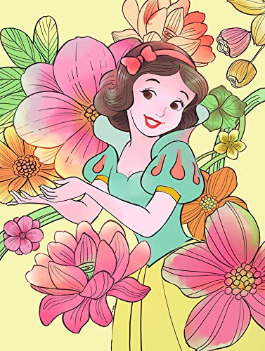 Komar Disney Snow White Flowers Kunstdruk voor de Kinderkamer, Breedte: 30 cm, Hoogte: 40 cm