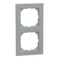 Rahmen zweifach, Thermoplast, matt, Schutzart IP20, Klemmbefestigung, 83x154x12 mm aluminium, Retail