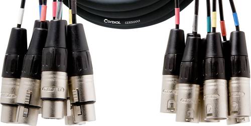 Cordial CML 8-0 FM 3 C XLR Verbindungskabel [8x XLR-Buchse 3 polig - 8x XLR-Stecker 3 polig] 3m Schwarz